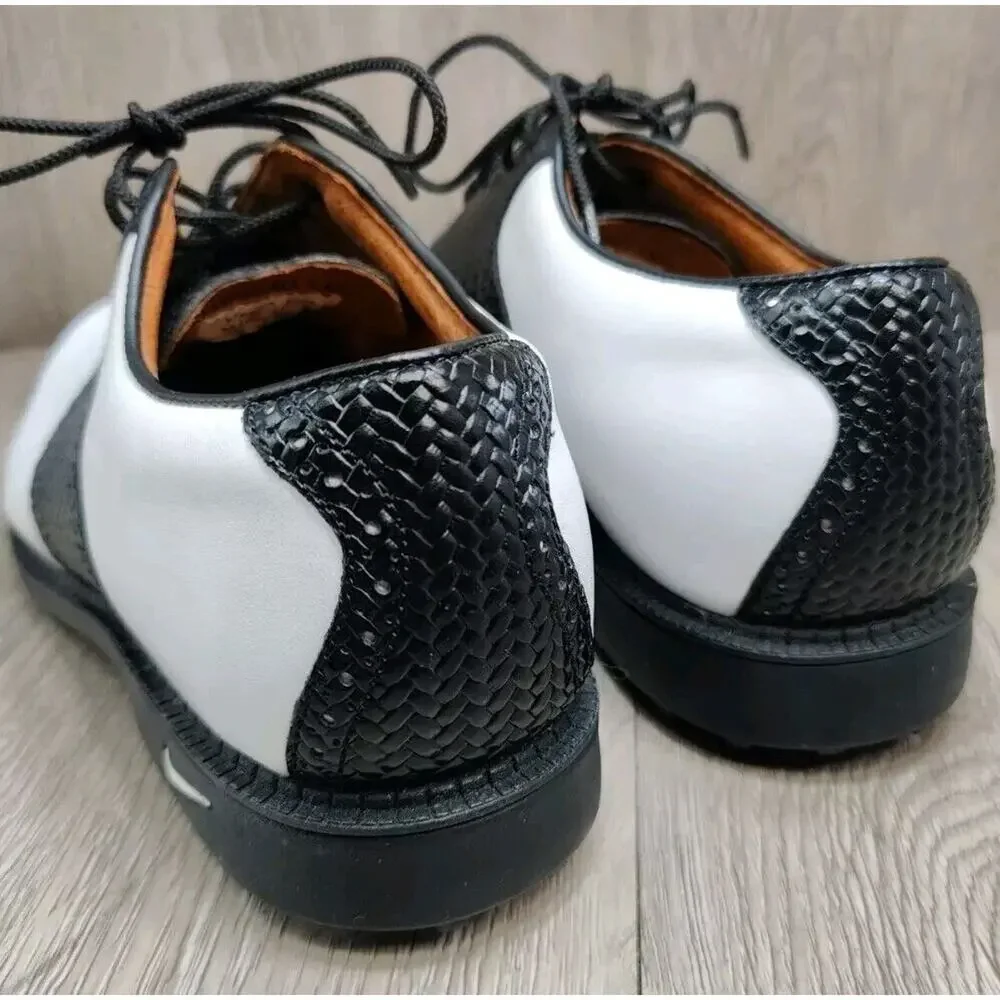 Nike Leather Golf Shoe Kempshall Last Mens 7 White Black‎ Gore-Tex 183235-101